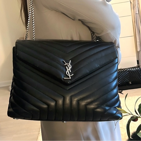 Saint Laurent Black Quilted Lou Lou (Large) - Picture 1 of 3